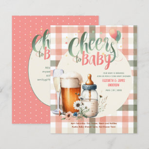 COED Bubbles Brew Flaschen Sage Peach Gingham Baby