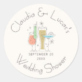 Coed Wedding Brautparty Runder Aufkleber (Vorderseite)