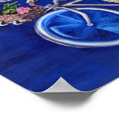 Coelacanth Fahrradfahren mit Blume Poster (Ecke)