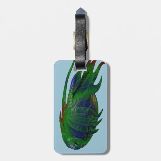 Coelacanth Fossilien Gepäckanhänger (Rückseite vertikal)