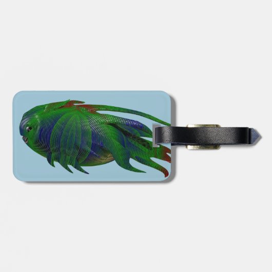 Coelacanth Fossilien Gepäckanhänger (Rückseite horizontal)