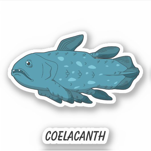 Coelacanth - lebender Fossilienfisch Vinyl Aufkleber (Vorderseite)