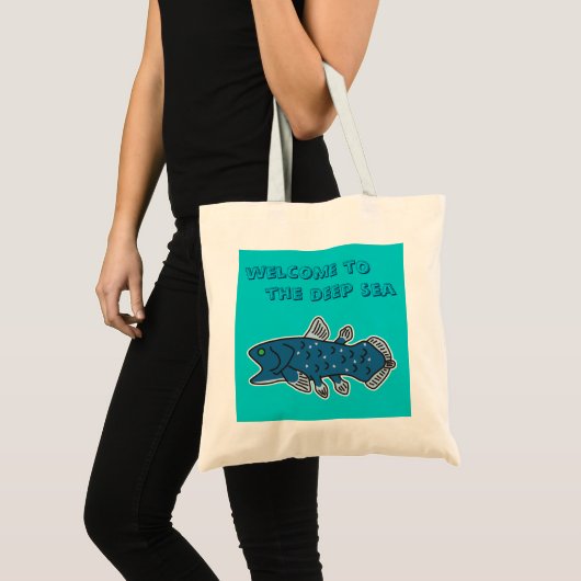 Coelacanth Tasche "WILLKOMMEN zum TIEFEN MEER " (Vorderseite (Produkt))