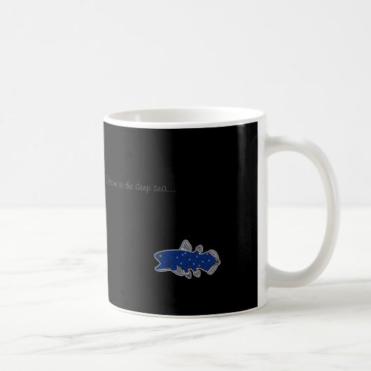 Coelacanth Tassen-Schwarzes Kaffeetasse (Rechts)