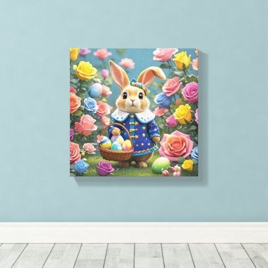 Coelho da páscoa fofinho  leinwanddruck (Insitu (Holzboden))