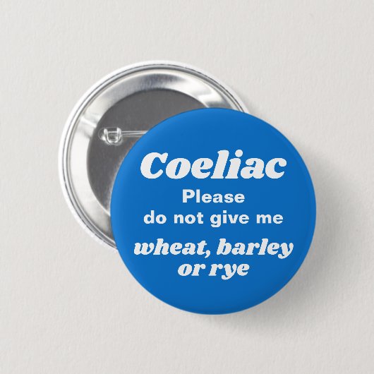 Coeliac Disease Blue Button (Vorne & Hinten)
