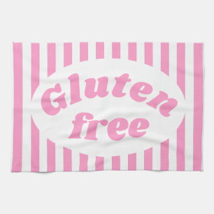 Coeliac Pink White Gluten frei gekennzeichnet Geschirrtuch