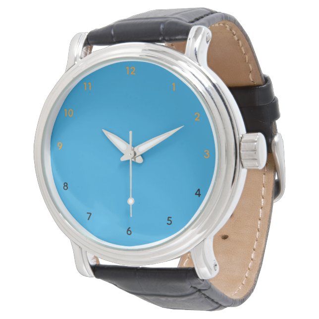 Coelinblau Armbanduhr (Schrägansicht)