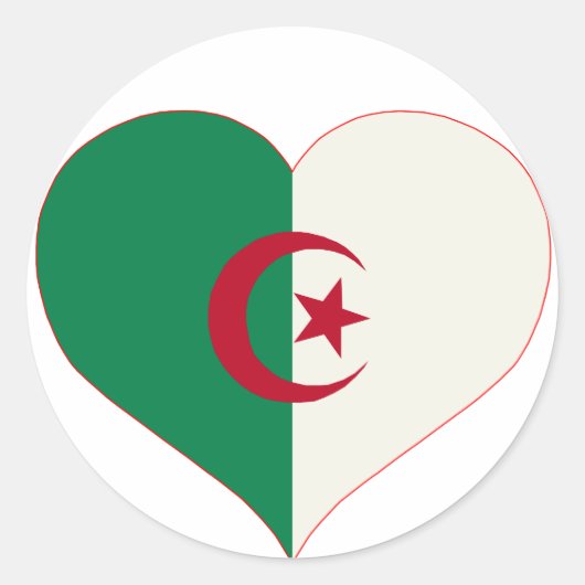 Coeur-Algerie Runder Aufkleber (Vorderseite)
