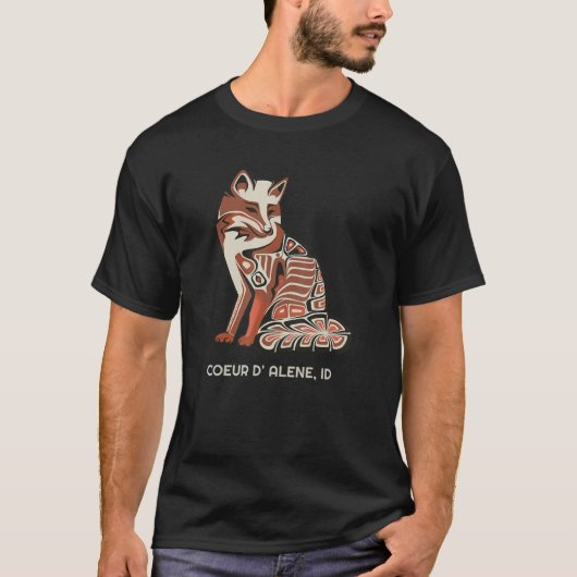 Coeur D' Alene Idaho Tribal Fox Native American Ha T-Shirt (Vorderseite)