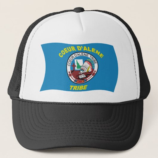 Coeur d'Alene Flag Hat Truckerkappe (Vorderseite)