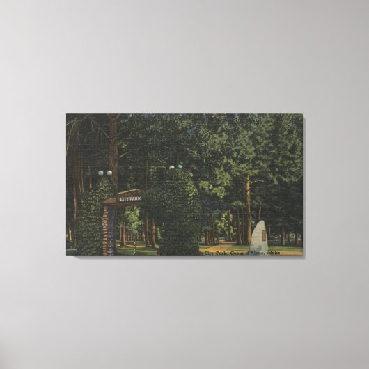 Coeur d'Alene, ID - Aussicht auf den Stadtpark Leinwanddruck (Vorderseite)
