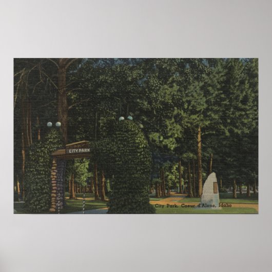Coeur d'Alene, ID - Aussicht auf den Stadtpark Poster (Vorne)