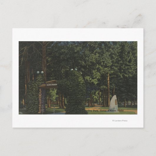 Coeur d'Alene, ID - Aussicht auf den Stadtpark Postkarte (Vorderseite)