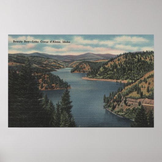Coeur d'Alene, ID - View of Beauty Bay Poster (Vorne)