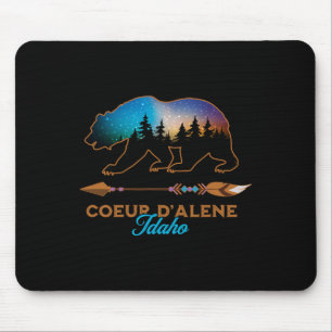 Coeur D'alene Idaho Bär Sternennacht Reiseandenken Mousepad