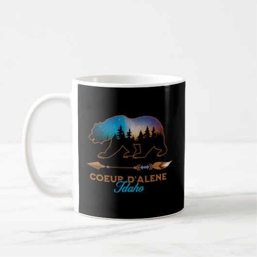 Coeur D'Alene Idaho Bear Starry Night Travel Kaffeetasse (Links)