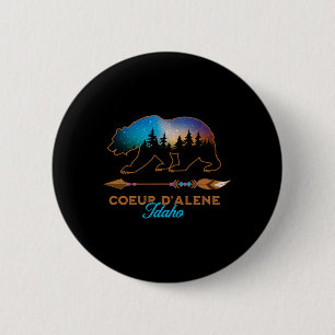 Coeur D'alene Idaho Bear Sternennacht Reiseandenke Button