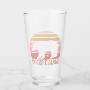 Coeur d'Alene Idaho Retro Bear Glas