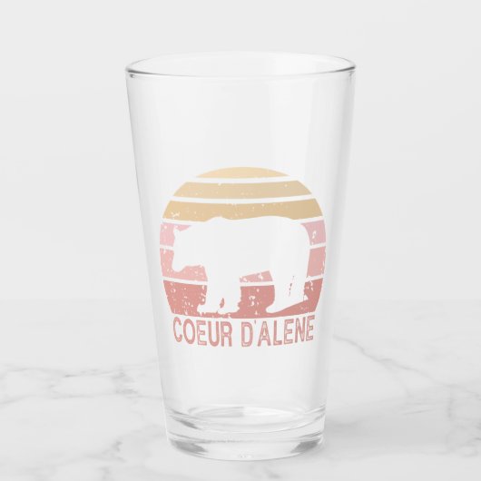 Coeur d'Alene Idaho Retro Bear Glas (Vorderseite)