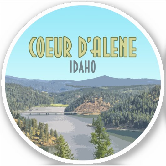 Coeur d'Alene Idaho Souvenir Aufkleber (Vorderseite)