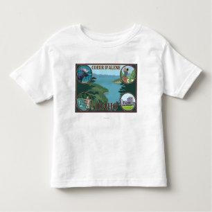 Coeur D'Alene, IdahoScenic Reise-Plakat Kleinkind T-shirt