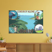 Coeur D'Alene, IdahoScenic Travel Poster Leinwanddruck (Insitu (Wohnzimmer))