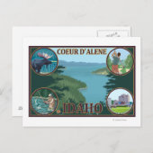 Coeur D'Alene, IdahoScenic Travel Poster Postkarte (Vorne/Hinten)