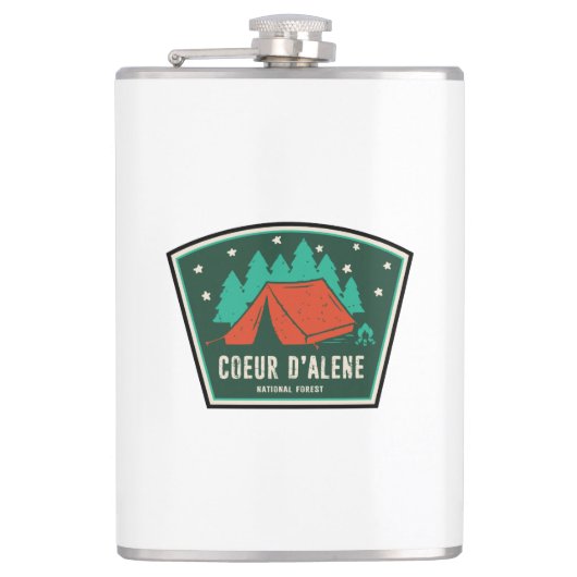 Coeur D'Alene National Forest Camping Flachmann (Vorderseite)