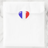 Coeur français runder aufkleber (Tasche)