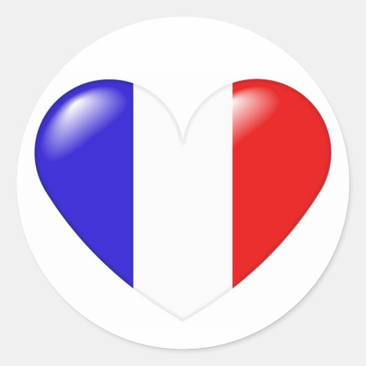 Coeur français runder aufkleber (Vorderseite)
