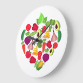 Coeur Fruits et légumes" Große Wanduhr (Winkel)