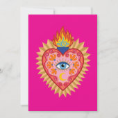 Cœur Sacré Mexicain avec Œil Protecteur et Flamme  Einladung (Vorderseite)