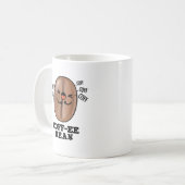 Coff-ee Funny Coughing Coffee Bean Pun Kaffeetasse (Vorderseite Links)
