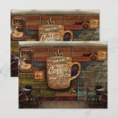 Coffe Cafe Postkarte (Vorne/Hinten)
