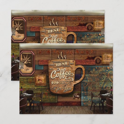 Coffe Cafe Postkarte (Vorne/Hinten)