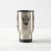 Coffe Highland Cow mit Glass Fun Monochrome Reisebecher (Mittel)