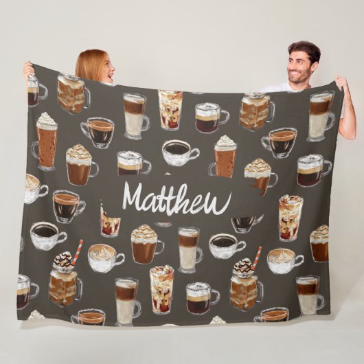 Coffe Lover Cosy Name Blanket Fleecedecke (Beispiel)