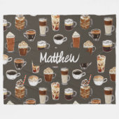 Coffe Lover Cosy Name Blanket Fleecedecke (Vorderseite (Horizontal))
