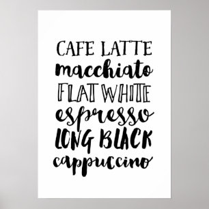 Coffe Lover schwarz-weiße Typografie Poster drucke