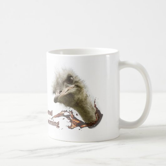 Coffe mug with ostrich plashing coffee kaffeetasse (Rechts)