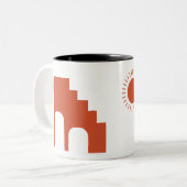 Coffe-Tasse-Mockup mit Boho-Element Zweifarbige Tasse (Vorderseite Links)