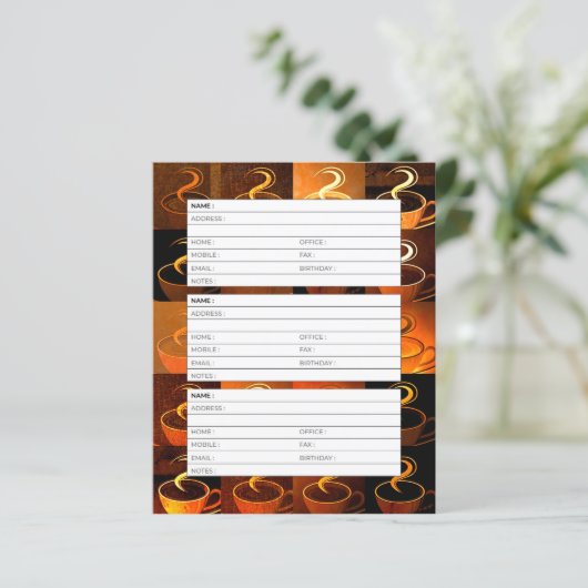 Coffe-Tassen-Adressseite (Stehend Vorderseite)