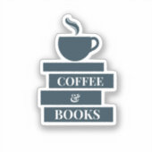 Coffe und Bücher Aufkleber (Vorderseite)