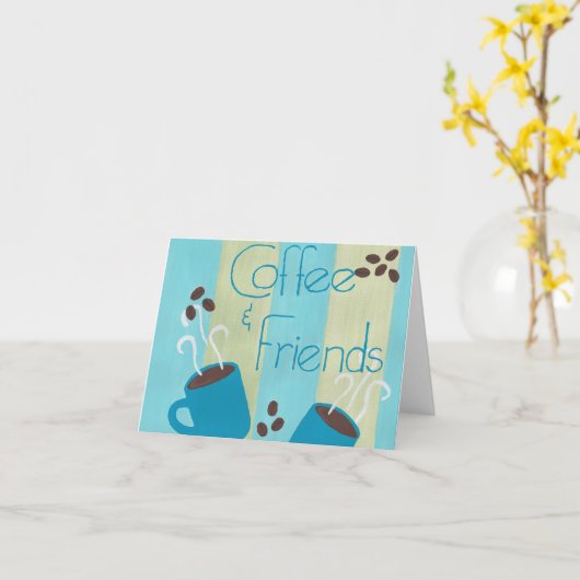 Coffe und Freunde Karte (Gelbe Blume)