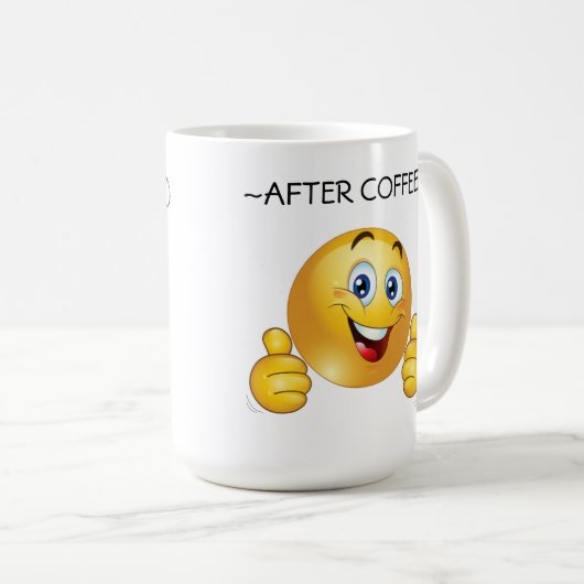Coffe: Vorher und nachher Kaffeetasse (VorderseiteRechts)