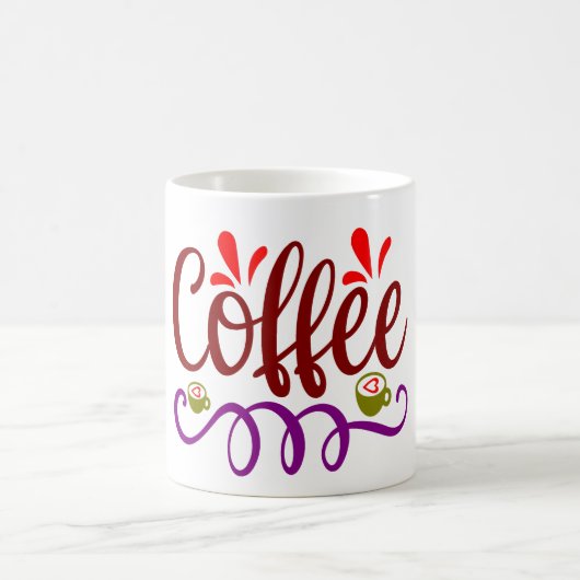 Coffe Wort und Herz in Tasse (Mittel)