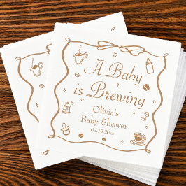 Coffee A Baby is Brewing Baby Shower Serviette