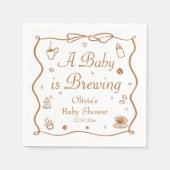 Coffee A Baby is Brewing Baby Shower Serviette (Vorderseite)