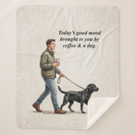 Coffee & a Black Lab Cozy Day Sherpadecke